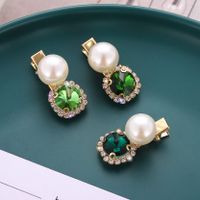 Fashion Round Square Metal Inlay Crystal Pearl Hair Clip 1 Piece main image 3