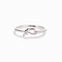 Sterling Silver Elegant Solid Color Knot Plating Rings main image 1