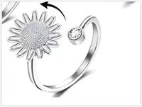 Moda Estrella Luna Flor Metal Embutido Diamantes De Imitación Mujeres Anillos sku image 3
