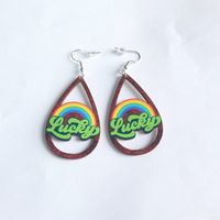 1 Pair Cartoon Style Rainbow Arylic St. Patrick Women's Drop Earrings main image 5