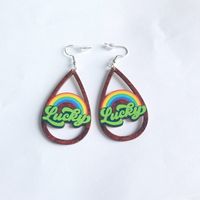 1 Pair Cartoon Style Rainbow Arylic St. Patrick Women's Drop Earrings sku image 2