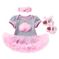 Birthday Fashion Letter Patchwork Cotton Girls Clothing Sets main image 4