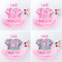 Birthday Fashion Letter Patchwork Cotton Girls Clothing Sets main image 2