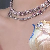 1 Piece Fashion Heart Shape Rhinestone Chain Inlay Zircon Women's Necklace main image 1