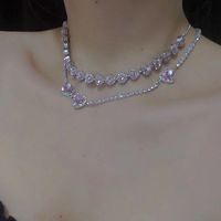 1 Piece Fashion Heart Shape Rhinestone Chain Inlay Zircon Women's Necklace main image 2