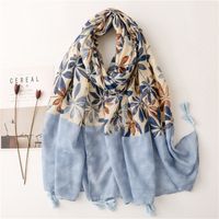 Women's Fashion Flower Polyester Bunchy Yarn Printing Winter Scarves main image 6