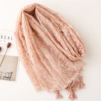 Women's Fashion Color Block Voile Polyester Winter Scarves main image 4