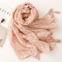 Women's Fashion Color Block Voile Polyester Winter Scarves main image 2