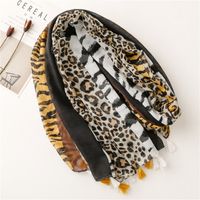 Women's Streetwear Leopard Voile Winter Scarves main image 5