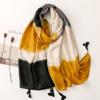Women's Elegant Stripe Imitation Cotton And Linen Polyester Winter Scarves sku image 1