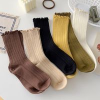 Women's Fashion Solid Color Nylon Cotton Crew Socks A Pair main image 5