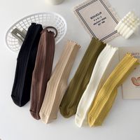 Femmes Mode Couleur Unie Nylon Coton Crew Socks Une Paire main image 4