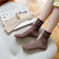 Women's Fashion Solid Color Nylon Cotton Crew Socks A Pair main image 2