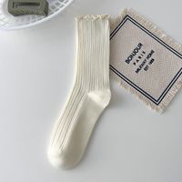Women's Fashion Solid Color Nylon Cotton Crew Socks A Pair sku image 6