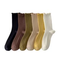 Women's Fashion Solid Color Nylon Cotton Crew Socks A Pair main image 3