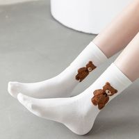 Women's Fashion Bear Nylon Cotton Crew Socks A Pair main image 1