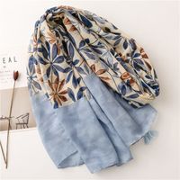 Women's Fashion Flower Polyester Bunchy Yarn Printing Winter Scarves main image 4