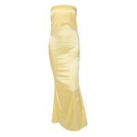 Women's A-line Skirt Fashion Boat Neck Patchwork Backless Sleeveless Solid Color Maxi Long Dress Street main image 5