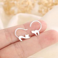 Simple Style Cat Copper Plating Ear Studs 1 Pair main image 1