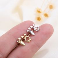 Fashion Bunny Ears Copper Plating Ear Studs 1 Pair main image 6