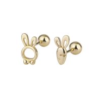Fashion Bunny Ears Copper Plating Ear Studs 1 Pair main image 2