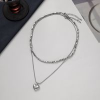 Original Design Heart Shape Titanium Steel Plating Necklace 1 Piece main image 3