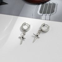 Fashion Geometric Titanium Steel Plating Artificial Rhinestones Earrings 1 Pair sku image 1