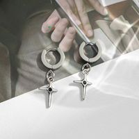 Mode Geometrisch Titan Stahl Überzug Künstliche Strasssteine Ohrringe 1 Paar main image 2
