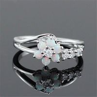 1 Piece Fashion Flower Alloy Inlay Opal Women's Rings main image 5