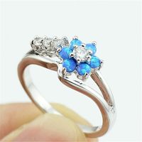 1 Piece Fashion Flower Alloy Inlay Opal Women's Rings main image 4