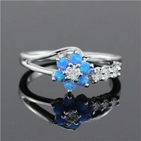 1 Piece Fashion Flower Alloy Inlay Opal Women's Rings main image 3