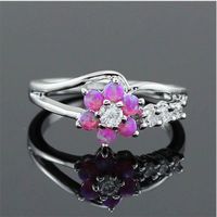 1 Piece Fashion Flower Alloy Inlay Opal Women's Rings main image 2