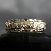 1 Piece Fashion Flower Alloy Carving 14k Gold Plated Women's Rings main image 3