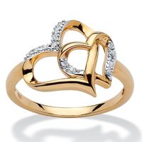 1 Piece Fashion Heart Shape Alloy Plating Inlay Artificial Gemstones Women's Rings sku image 10