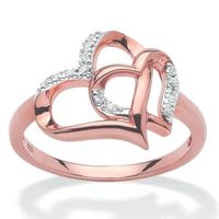 1 Piece Fashion Heart Shape Alloy Plating Inlay Artificial Gemstones Women's Rings sku image 2