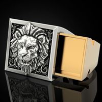 1 Piece Retro Lion Alloy Stoving Varnish Men's Rings main image 4