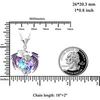 1 Piece Fashion Heart Shape Dragon Alloy Plating Inlay Artificial Gemstones Women's Pendant Necklace main image 3