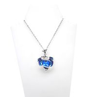 1 Piece Fashion Heart Shape Dragon Alloy Plating Inlay Artificial Gemstones Women's Pendant Necklace sku image 1