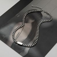 Original Design Einfarbig Titan Stahl Kette Halskette 1 Stück main image 4