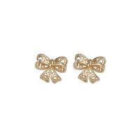 Simple Style Bow Knot Copper Plating Ear Studs 1 Pair main image 5