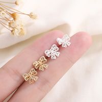 Simple Style Bow Knot Copper Plating Ear Studs 1 Pair main image 1