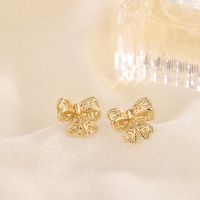 Simple Style Bow Knot Copper Plating Ear Studs 1 Pair sku image 2