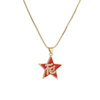 Fashion Star Copper Enamel Inlay Zircon Pendant Necklace 1 Piece main image 3