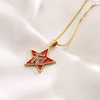 Fashion Star Copper Enamel Inlay Zircon Pendant Necklace 1 Piece main image 5