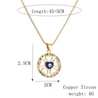 Streetwear Flower Copper Enamel Plating Inlay Zircon Gold Plated Pendant Necklace main image 2