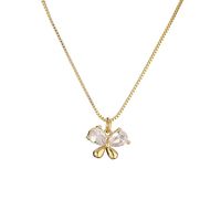 Fashion Heart Shape Butterfly Copper Enamel Plating Inlay Zircon Pendant Necklace 1 Piece main image 6