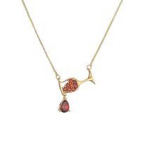 Fashion Heart Shape Wine Glass Copper Enamel Plating Inlay Zircon Pendant Necklace 1 Piece main image 1