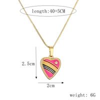 Ig Style Simple Style Pentagram Rainbow Heart Shape Copper Enamel Plating Inlay Zircon Gold Plated Pendant Necklace sku image 7