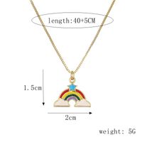 Ig Style Simple Style Pentagram Rainbow Heart Shape Copper Enamel Plating Inlay Zircon Gold Plated Pendant Necklace sku image 2