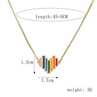 Ig Style Simple Style Pentagram Rainbow Heart Shape Copper Enamel Plating Inlay Zircon Gold Plated Pendant Necklace sku image 4